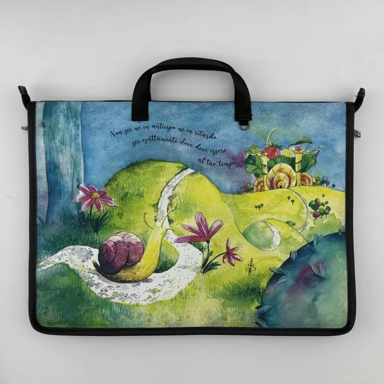 Porta PC portatile in Tessuto ecopelle effetto Canvas stampa ALLOVER - Pubblieffe - immagine 3